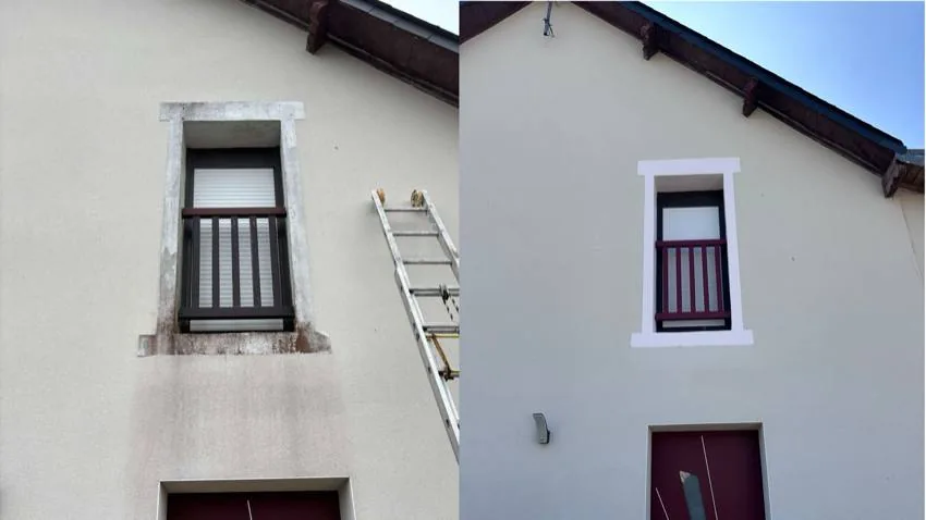 Traitement de façade et encadrement de fenêtre rénové